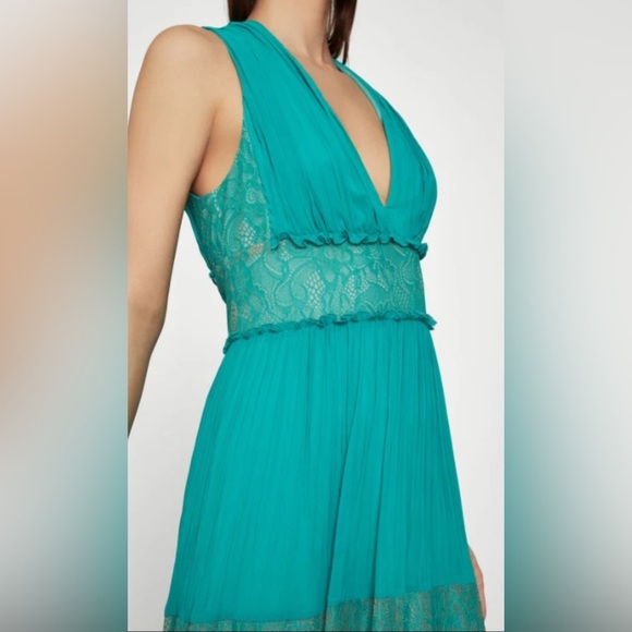 BCBGMaxAzria Larkspur Teal and Blue Lace Inset Dress - Picture 3 of 9